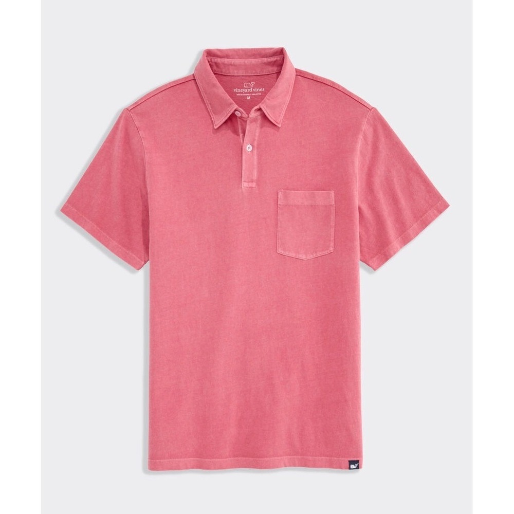 Vineyard Vines Men's Short Sleeve‎ Polo Shirt Pink Washed Cotton Pocket XXL